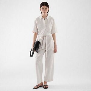 COS Linen-Cotton Utility Jumpsuit | Cream | Size 2 | NWT